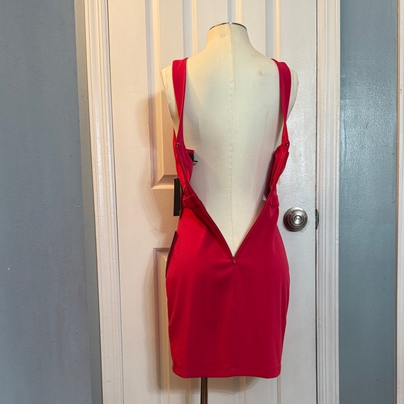Macy's Vibrant Red Scalloped Mini Dress - Picture 6 of 11